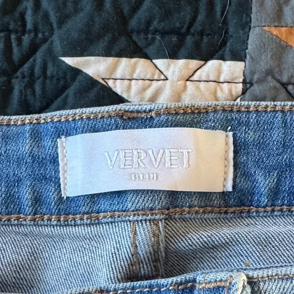 Vervet Distressed Flare Jeans in Light Blue - Picture 2 of 3